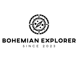 Exploration Navigation Compass logo design