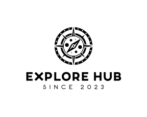 Exploration Navigation Compass logo design