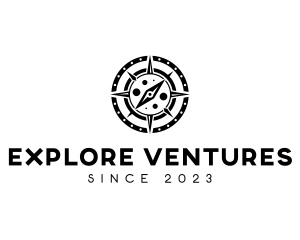 Exploration Navigation Compass logo design