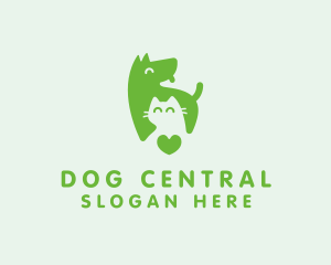 Dog Cat Pet Heart logo design