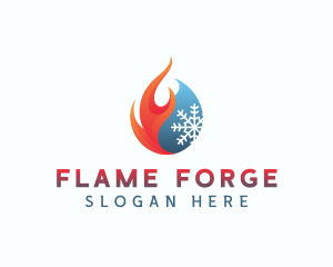 Fire Ice Snowflake logo design