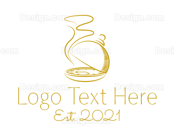 Golden Food Dome Clock Logo