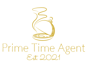 Golden Food Dome Clock  logo design