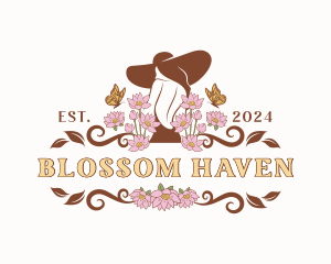 Floral Babe Woman Fashion logo design