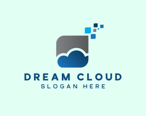 Digital Pixel Cloud logo design