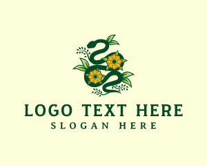 Floral Flower Snake logo