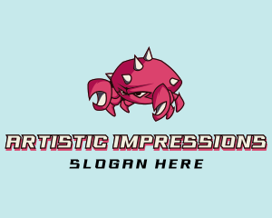 Crab Crustacean Seafood logo design