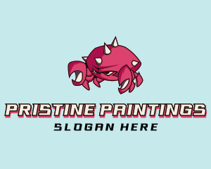 Crab Crustacean Seafood logo design