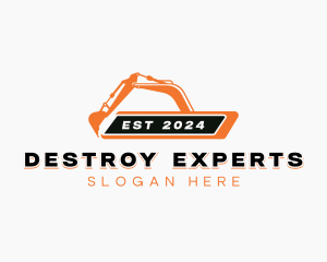 Excavator Demolition Equipment logo design