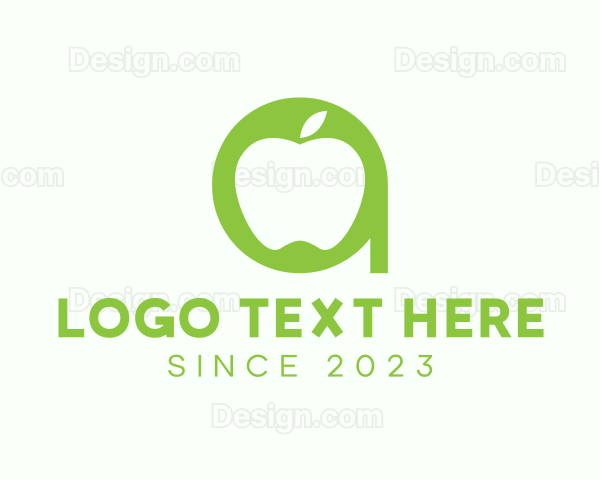 Apple Fruit Letter A Logo