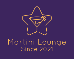 Yellow Star Martini  logo design