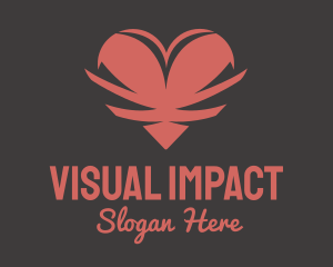 Red Ribbon Heart logo design