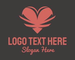 Loving - Red Ribbon Heart logo design