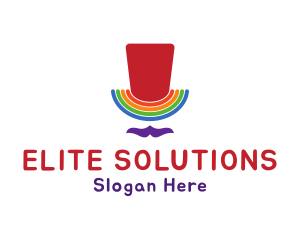 Rainbow Pride Top Hat logo design