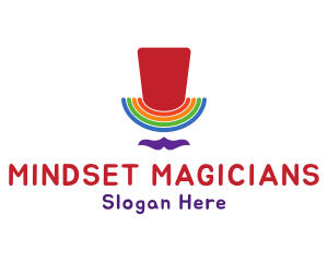 Rainbow Pride Top Hat logo design