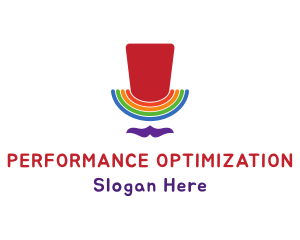 Rainbow Pride Top Hat logo design