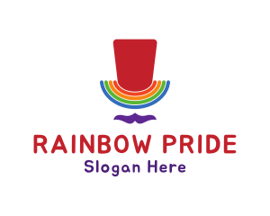 Rainbow Pride Top Hat logo design