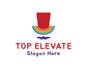 Rainbow Pride Top Hat logo design