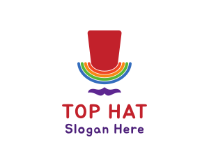 Rainbow Pride Top Hat logo design