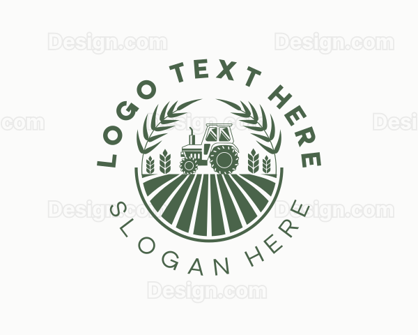 Tractor Wheat Field Logo