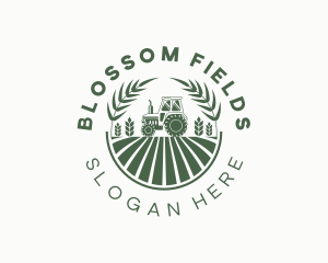 Tractor Wheat Field logo design