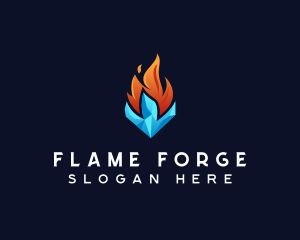 Cooling Flame Energy logo design