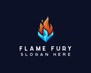 Cooling Flame Energy logo design