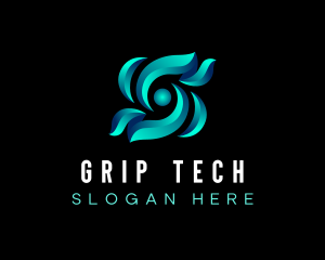 Cyber Tech Cooling Fan logo design