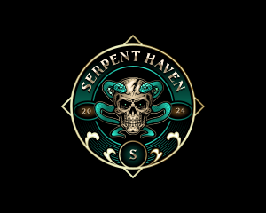 Skull Venom Serpent logo design