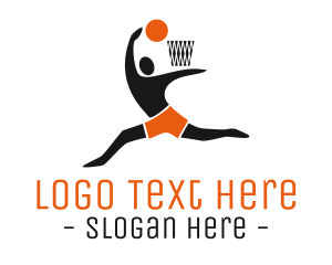 Basketball Player Hoop logo design