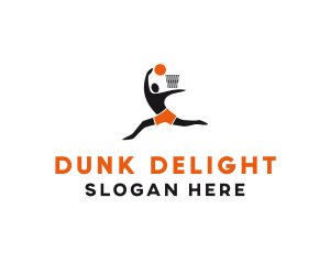 Basketball Player Hoop logo design