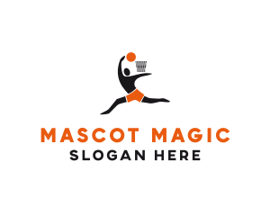 Basketball Player Hoop logo design