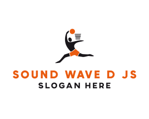 Basketball Player Hoop logo design