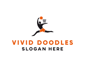 Basketball Player Hoop logo design