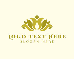 Gold Luxury Lotus logo