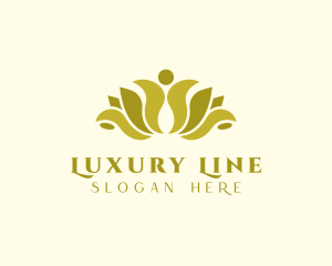 Gold Luxury Lotus logo design