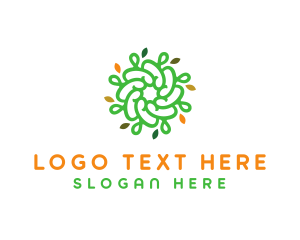 Spiral Green Flower logo