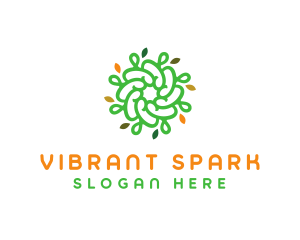 Spiral Green Flower Logo