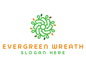 Spiral Green Flower logo design