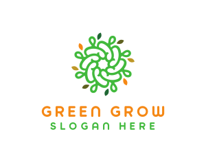 Spiral Green Flower logo design