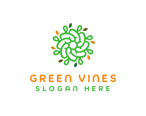 Spiral Green Flower logo design