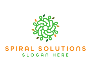 Spiral Green Flower logo design