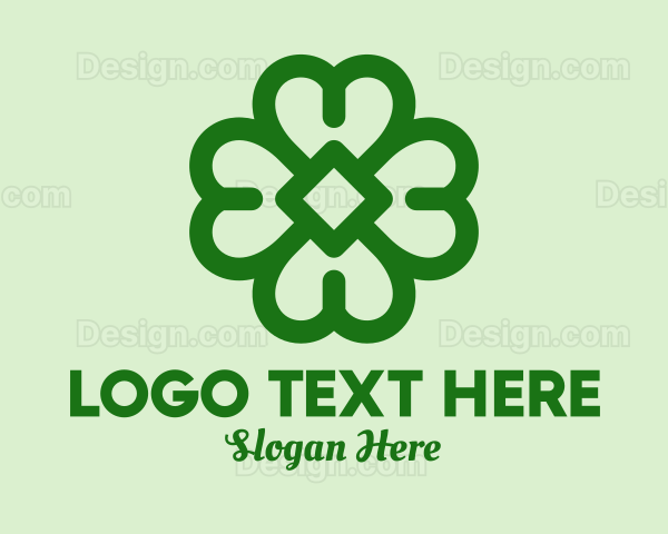 Green Shamrock Outline Logo