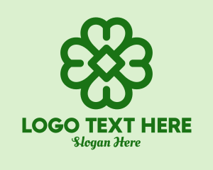 Green Shamrock Outline logo