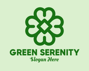 Green Shamrock Outline logo design