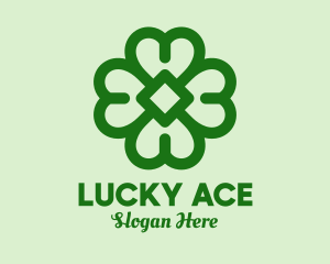 Green Shamrock Outline logo design