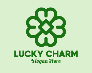 Green Shamrock Outline logo design