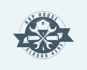 House Pipe Plumbing logo design