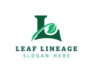 Natural Leaf Letter L logo design