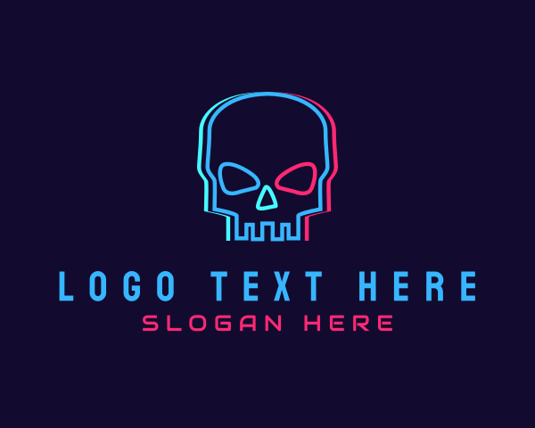 Skull Anaglyph Glitch logo